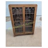 ANTIQUE QUARTER SAWN OAK 2 DOOR BOOKCASE