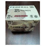 FEDERAL 40 GRAIN SOLID 22 AMMO 325 RDS