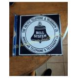 ANTIQUE PORCELAIN BELL SYSTEM FLANGE SIGN
