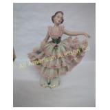 VTG DRESDEN PORCELAIN LACE BALLERINA FUGURINE