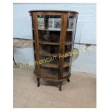 ANTIQUE OAK CHINA WITH CLAW FEET