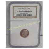 2005 S SILVER 10 CENT PF69 ULTRA CAMEO