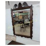 ANTIQUE MAHOGANY FRAMED MIRROR