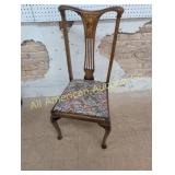 ANTIQUE MAHOGANY DESK CHAIR WITH INLAY