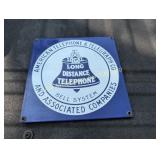 PORCELAIN BELL SYSTEM LOCAL & LONG DISTANCE SIGN