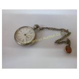 ANTIQUE WALTHAN POCKET WATCH WITH INLAY
