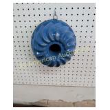 RARE BLUE FRENCH 9" ROUND ENAMEL CAKE BAKING TIN
