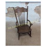 ANTIQUE PRESSED BACK CHILD ROCKER