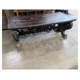 ANTIQUE FRENCH CARVED LIBRARY TABLE