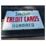 ANTQ PORCELAIN SINCLAIR CREDIT CARDS HONORED SIGN