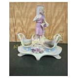 ANTIQUE GERMAN BISQUE PORCELAIN LADY PLANTER