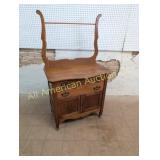 ANTIQUE OAK WASHSTAND WITH TOWEL BAR