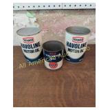 3 VINTAGE TEXACO & GULF CANS