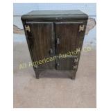 ANTIQUE METAL 3 DOOR ICE BOX