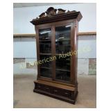 ANTIQUE VICTORIAN WALNUT BOOKCSAE