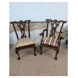 PAIR OF MAHOGANY CHIPPENDALE CHAIRS