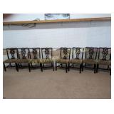 SET OF 8 MAHOGANY CHIPPENDALE CHAIRS