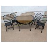 VINTAGE SMALL DROP LEAF TABLE WITH 4 CHAIRS