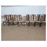 ANTIQUE QANN WALNUT CHAIRS- SET OF 8