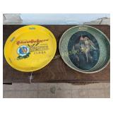 2 VINTAGE METAL BEER TRAYS CLYSMIC PACIFICO