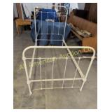 ANTIQUE IRON TWIN SIZE BED W/ ORIGINAL RAILS