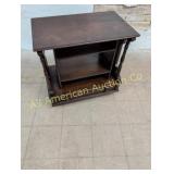 ANTIQUE MAHOGANY CANTERBURY WITH DRAWER