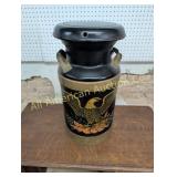 ANTIQUE METAL CREAM CAN WITH EAGLE