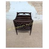 ANTIQUE MAHOGANY MAGAZINE RACK