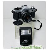 Canon AE-1 Program Camera, 50mm Lens, Elec Flash