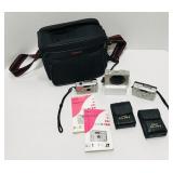 3 Cannon ELPH digital cameras. Camera bag and