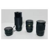 Camera lenses. 1 prime lens. 3 zoom. See pics!