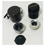 1 Schneider-Kreuznach 50mm lens and 1 Vivitar 1 Schneider-Kreuznach 50mm lens and 1 Vivitar