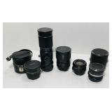 5 Vivitar lenses. 3 wide angle and 2 zoom. 2