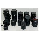 12 Camera Lens Cases, Some are Vivitar 12 Camera Lens Cases, Some are Vivitar