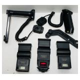 3 Quantaray Camera Flashes and Handles