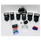 Various flash units. Various flash units.