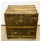 Antique Travel Trunk, Has both Leather Handles,