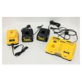 Dewalt battery chargers.