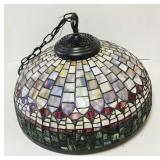 Faux stained glass hanging lamp chandelier.