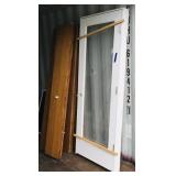 4 bifold closet doors and door and frame. 4 bifold closet doors and door and frame.