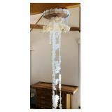 Capiz Shell Wind Chime, 16" wide Wood  Top