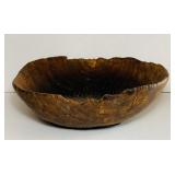 Very Old Carved Wooden Bowl, about 14"w X 5" h,