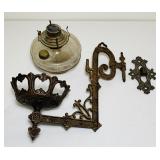 Cast Iron Wall Hanging Oil Lamp, no Chimney