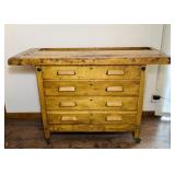 Beautiful Antique Workbench w/ 4 Drawers