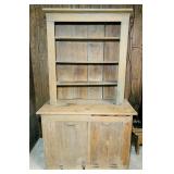 Old Cabinet with Top Shelves, Two Bins, Cutting Old Cabinet with Top Shelves, Two Bins, Cutting