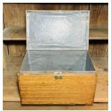 Old Milk Box, Tin inside, Oak Outside Old Milk Box, Tin inside, Oak Outside