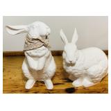 2 Ceramic Rabbits, 12" High, No Chips