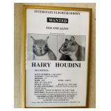 Hairy Houdini Wanted Poster, 1988, 10" x 17"