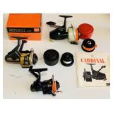 3 Fishing Reels, Zebco Cardinal, Mitchell 430, AG 3 Fishing Reels, Zebco Cardinal, Mitchell 430, AG