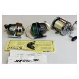 3 Fishing Reels, Johnson 710A, Shakespeare Model